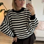 Pullover Stripe love schwarz-weiß 1