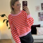 Pullover Stripe orange-rosa 1