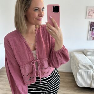 Musselinbluse sweety beere