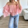 Offshoulder Bluse rosa