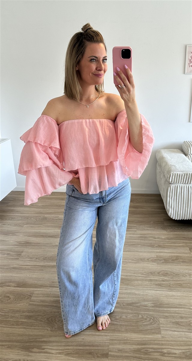 Offshoulder Bluse rosa