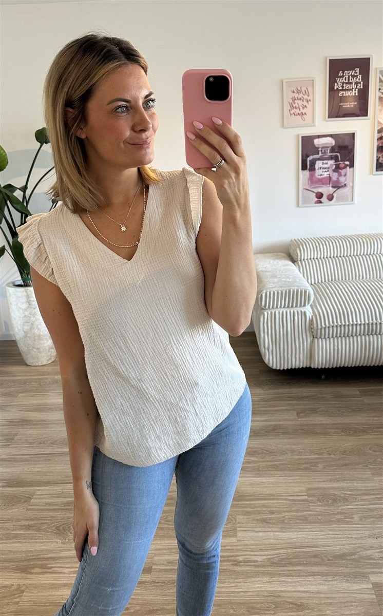 Musselinshirt beige
