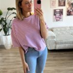 Shirt Streifen lila 2