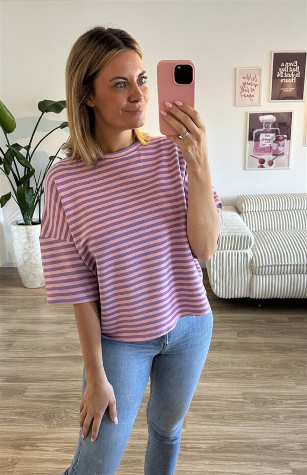 Shirt Streifen lila 1
