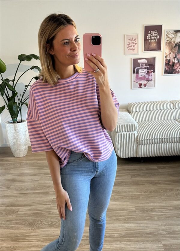Shirt Streifen lila 2
