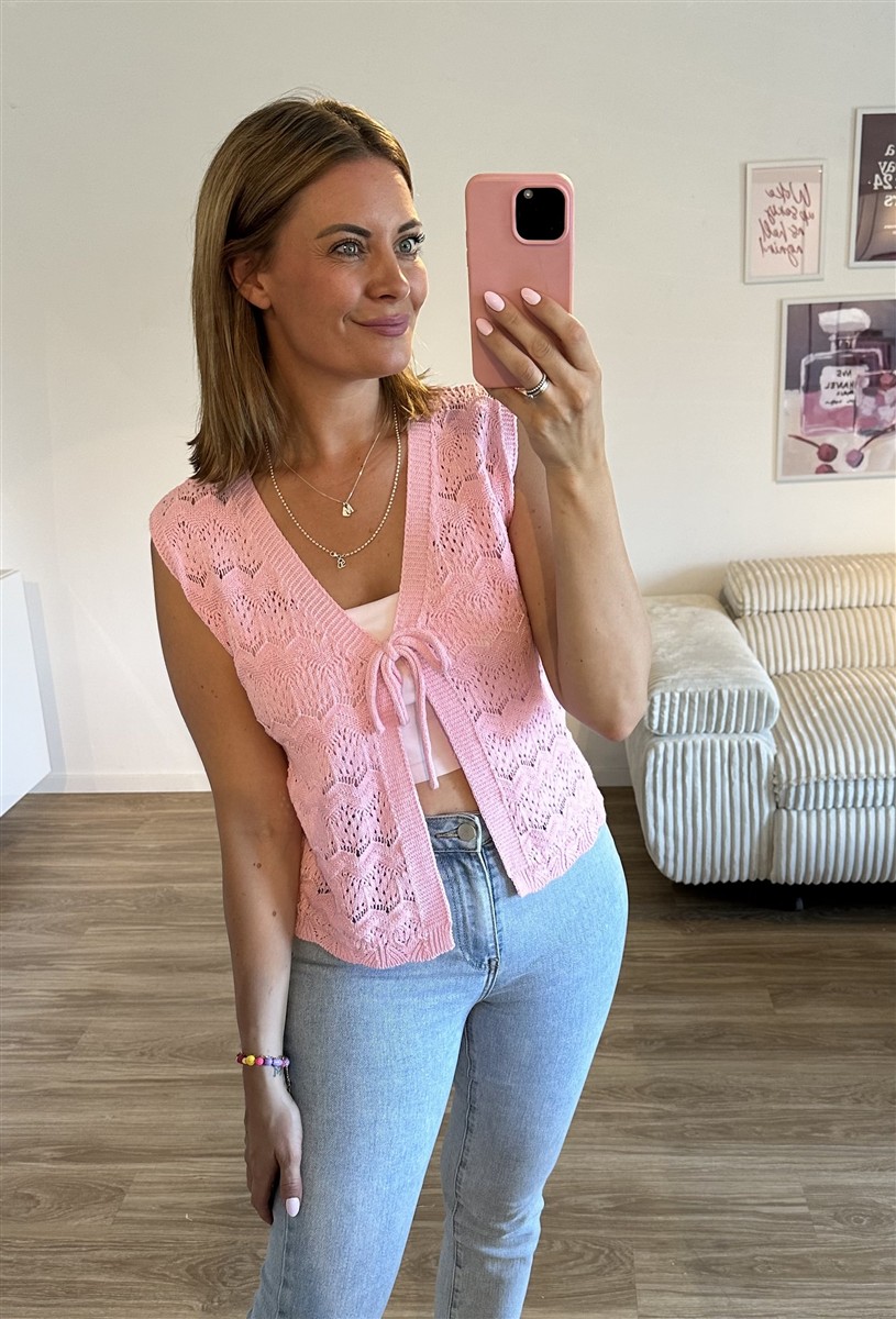 Strickweste rosa 1