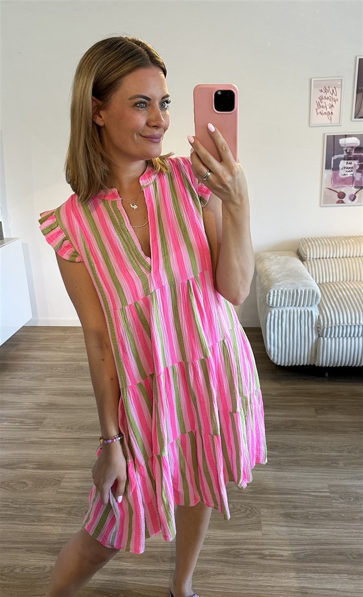 Musselinhängerchen Streifen khaki 1