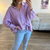 Musselinbluse Streifen blau