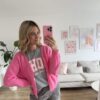 Strickjacke Clara pink 1