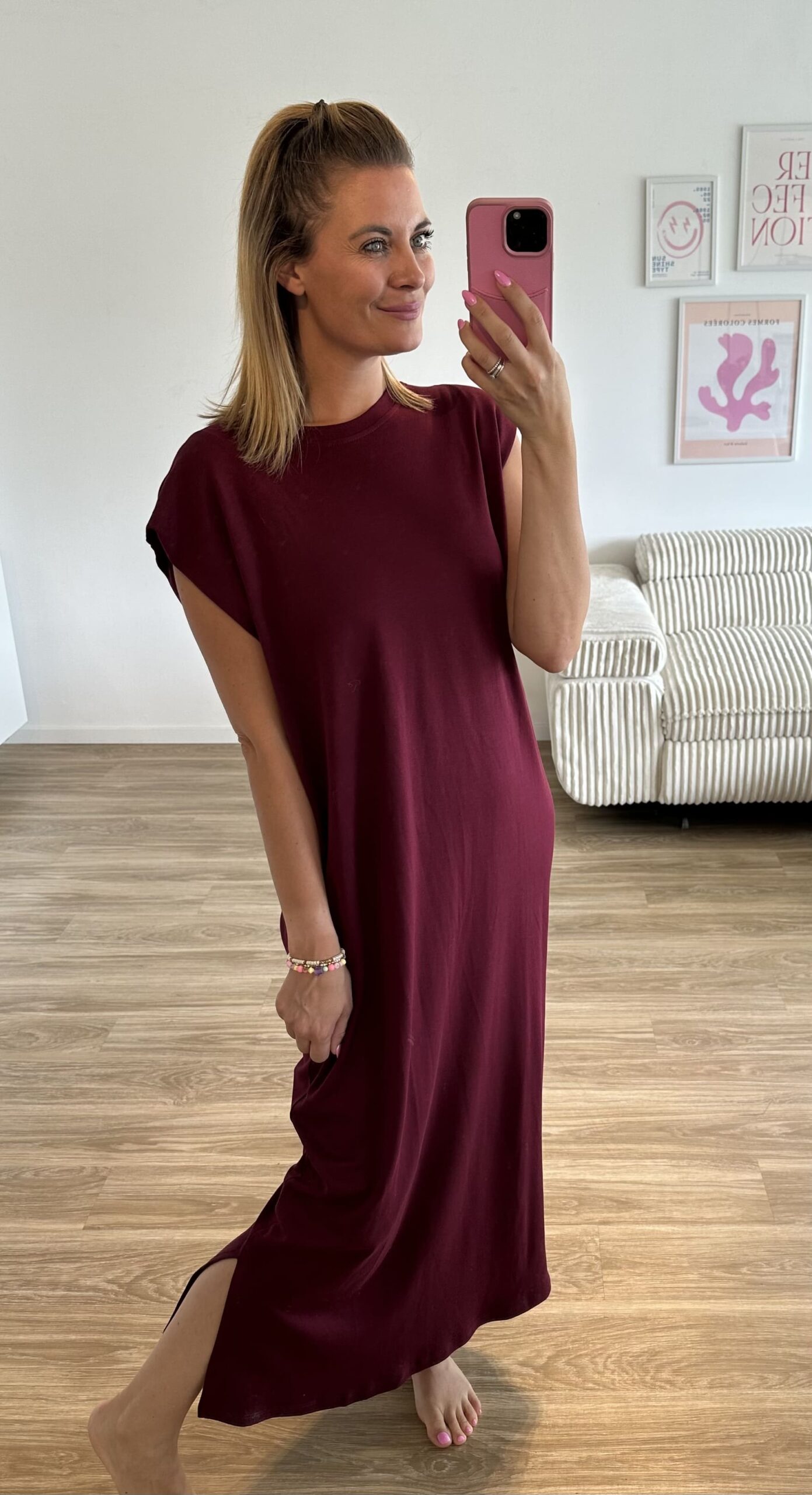 Shirtkleid bordeaux