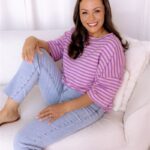 Streifenshirt lila 