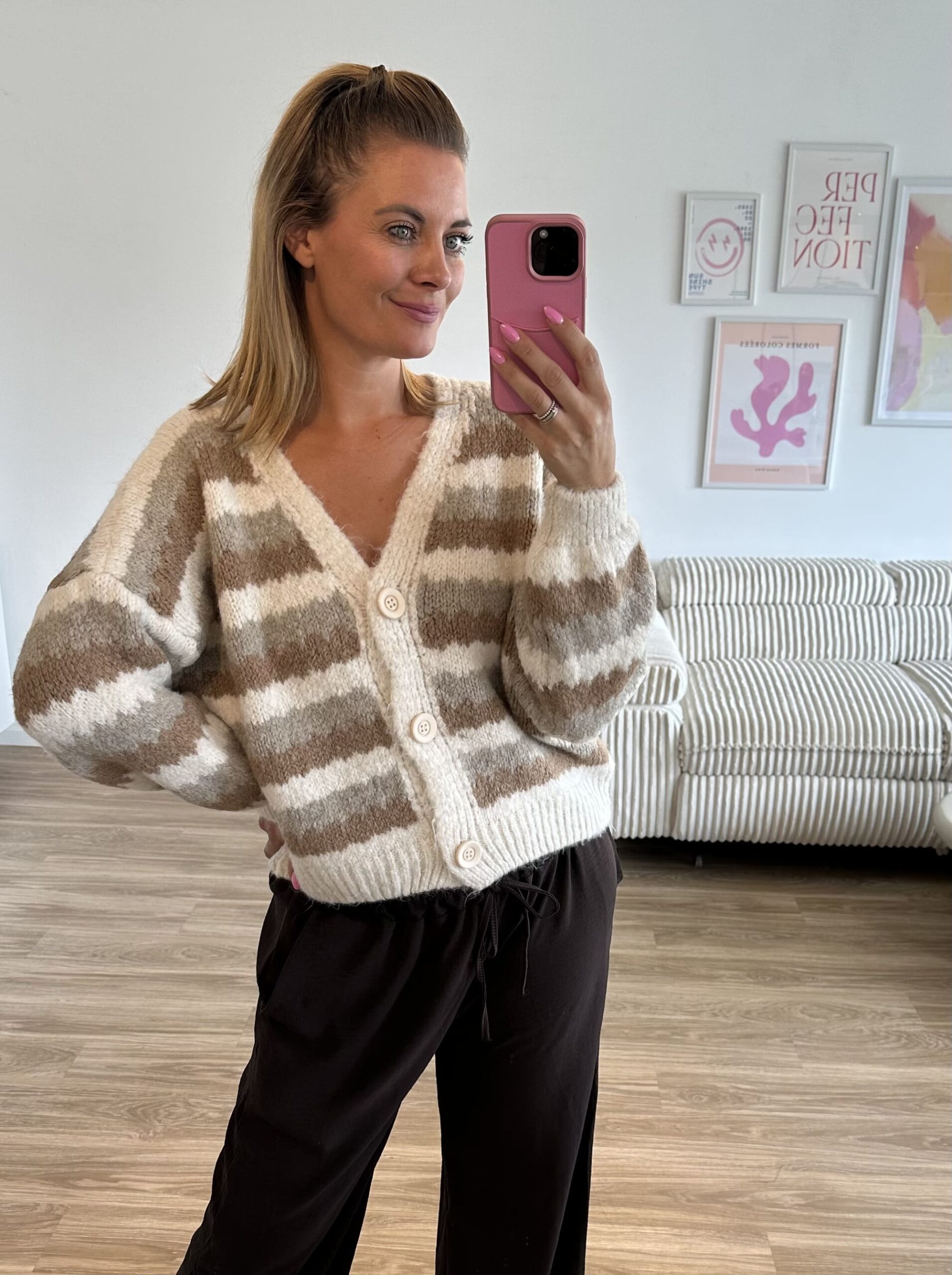 Strickjacke cloud beige