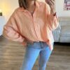 Musselinbluse Streifen rosa