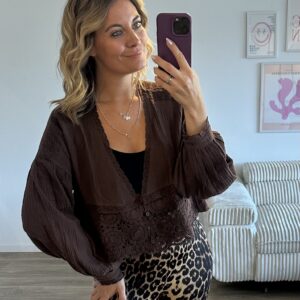 Musselinbluse Boho braun 1