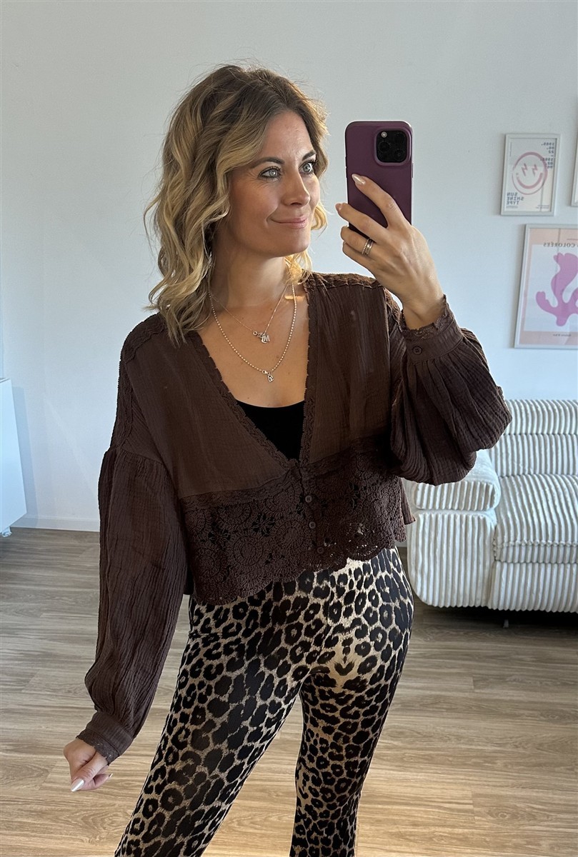 Musselinbluse Boho braun 3