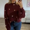 Pulli Herzchen bordeaux 1