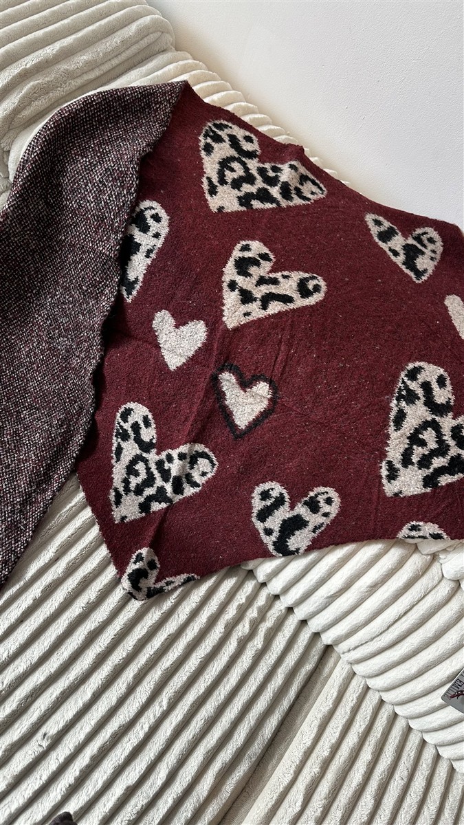 Schal Leoherz bordeaux