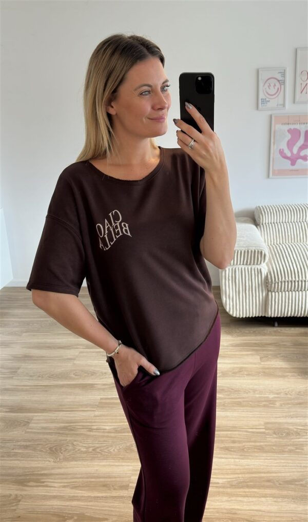 Shirt ciao bella braun