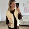 Teddyweste beige