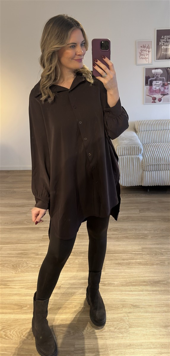 Oversize Bluse braun 1