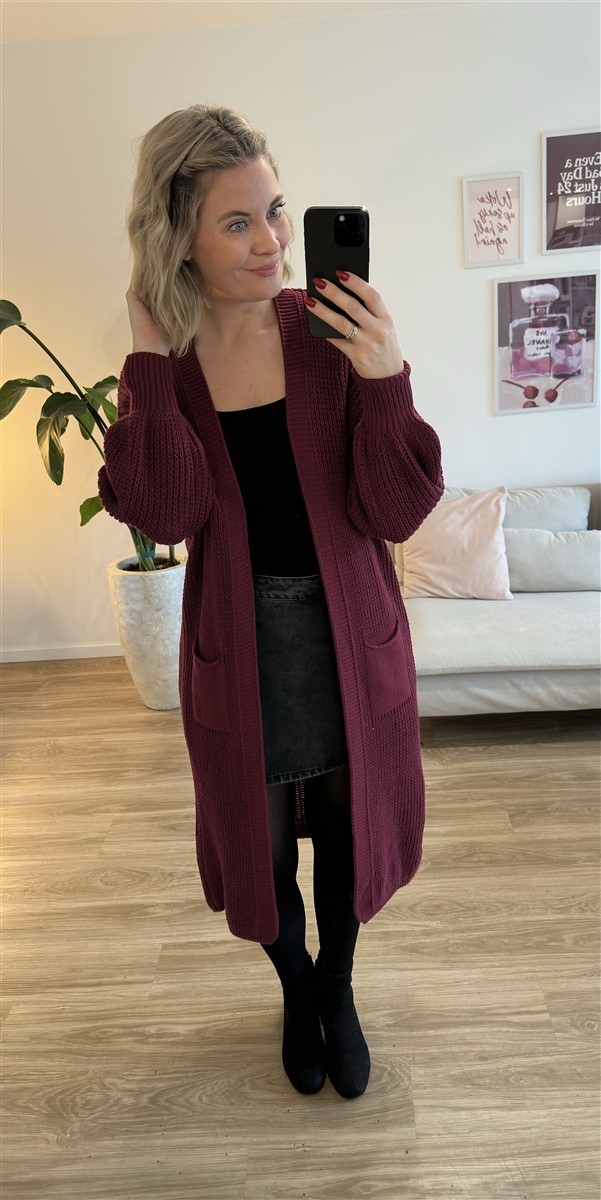 Cardigan lang bordeaux