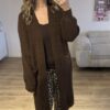 Cardigan long braun