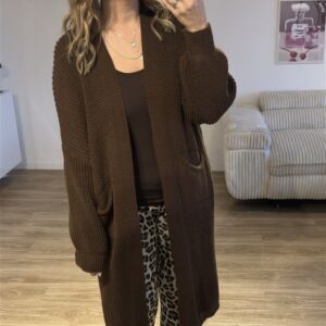 Cardigan long braun