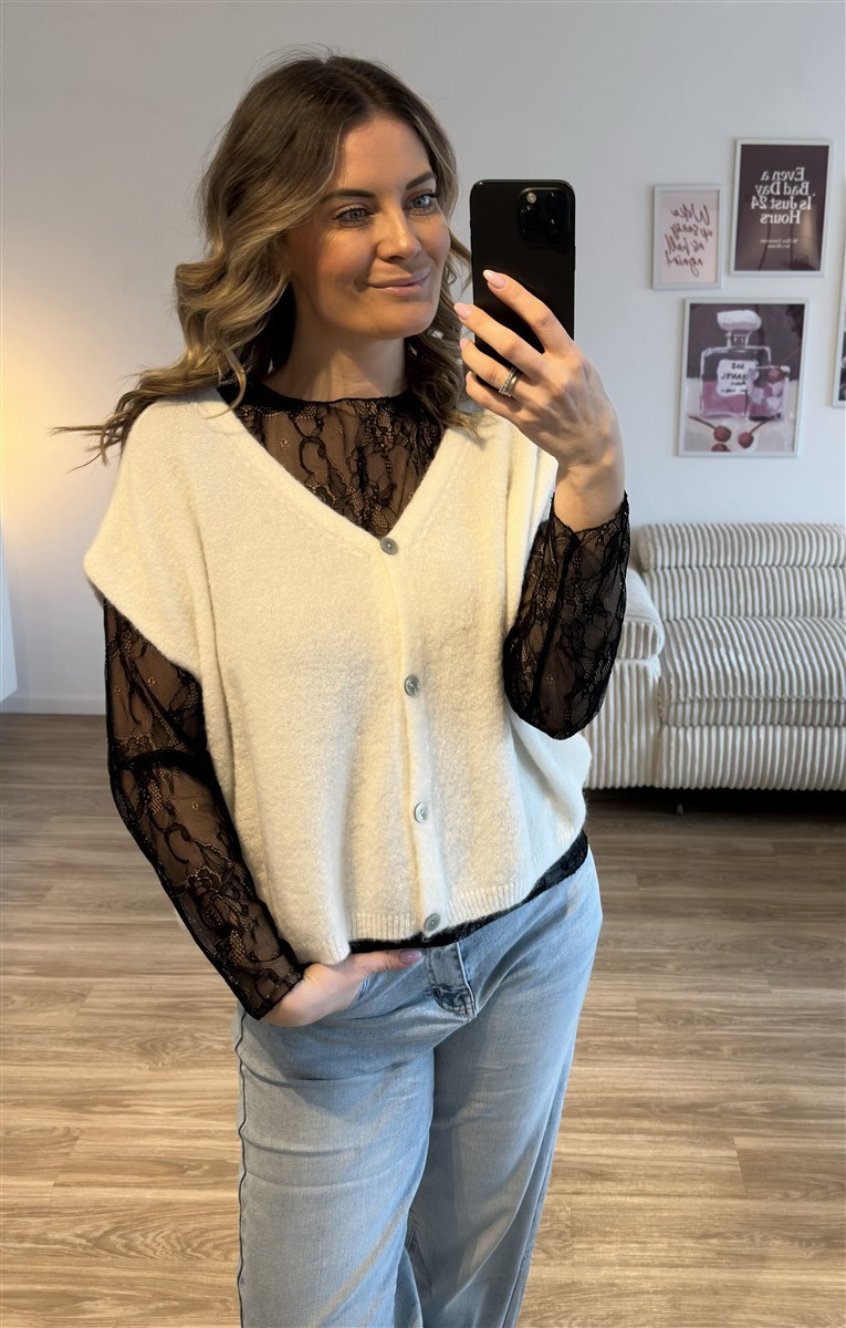 Spitzenshirt schwarz