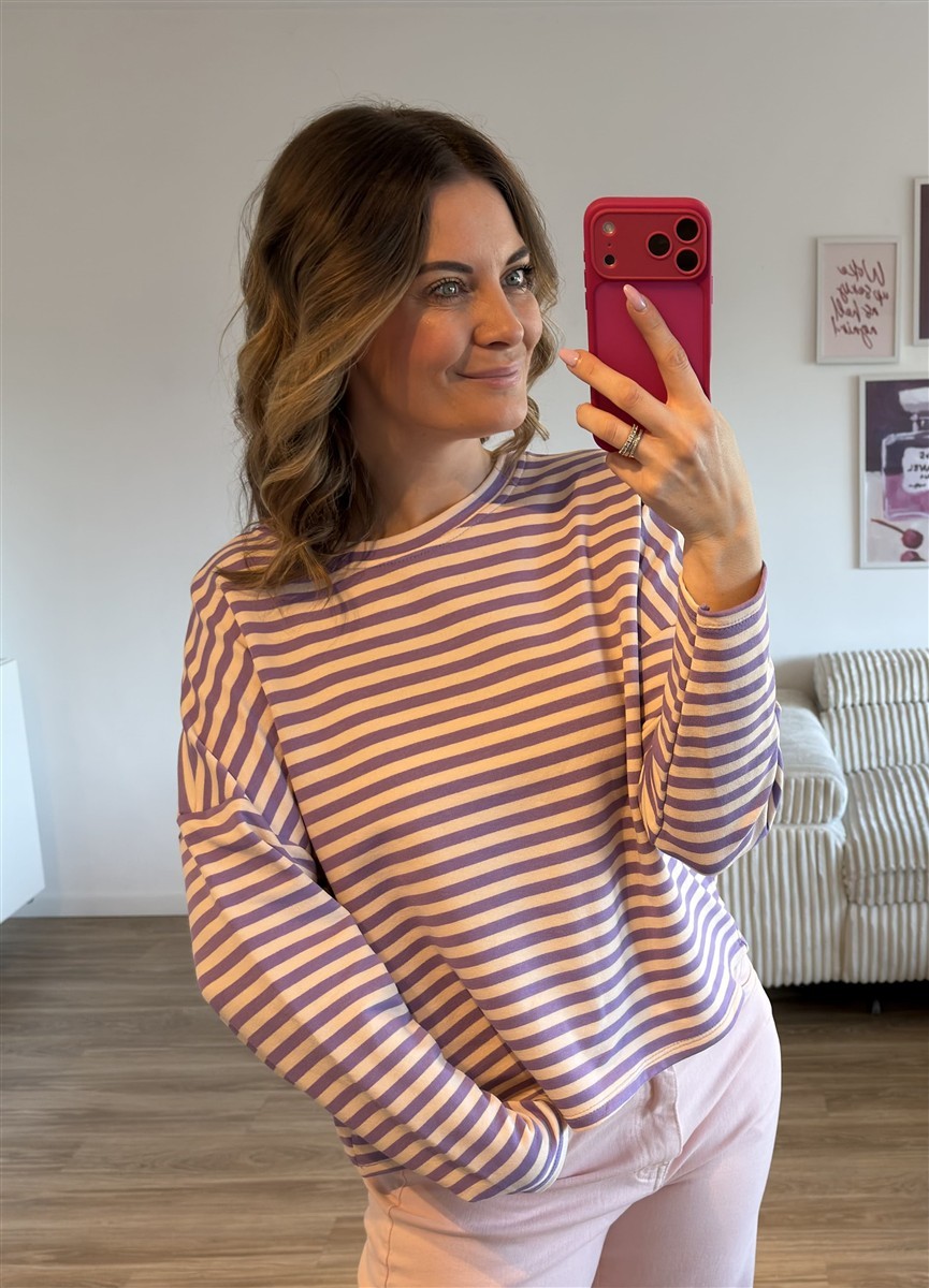 Streifenshirt lila