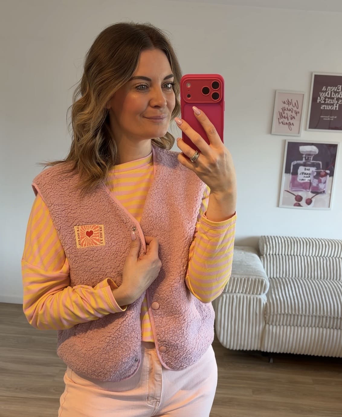 Teddyweste rosa