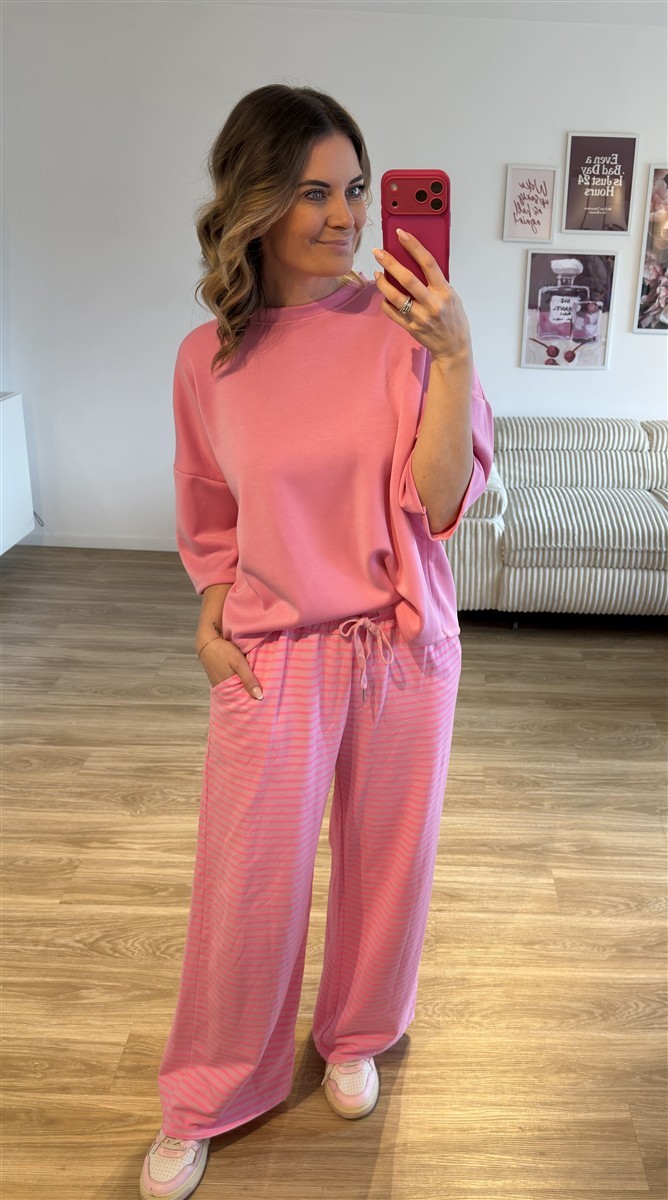 Sweatpant streifen rosa 1