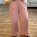 Bundfaltenhose rosa