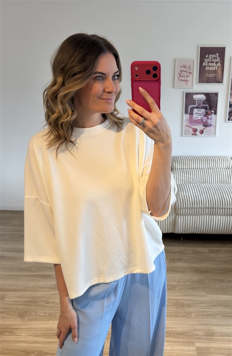 Shirt kalter Stoff creme