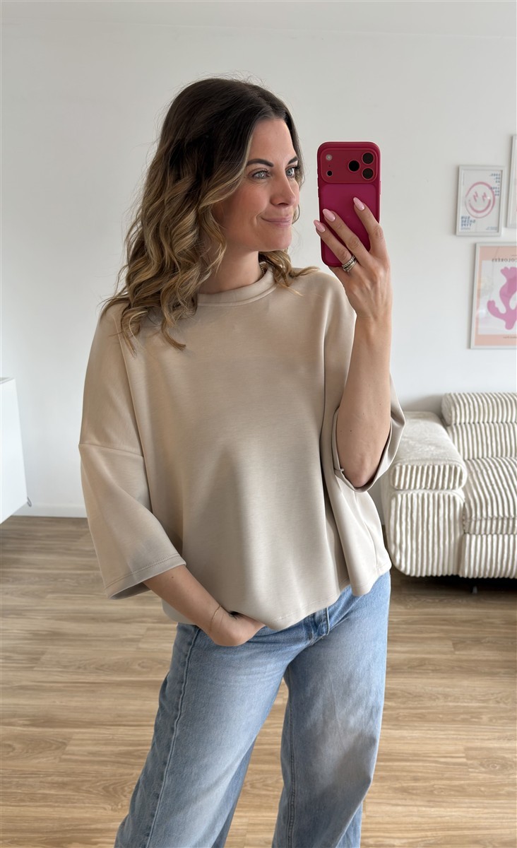 Shirt kalter stoff beige