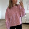 Streifen Sweater lila