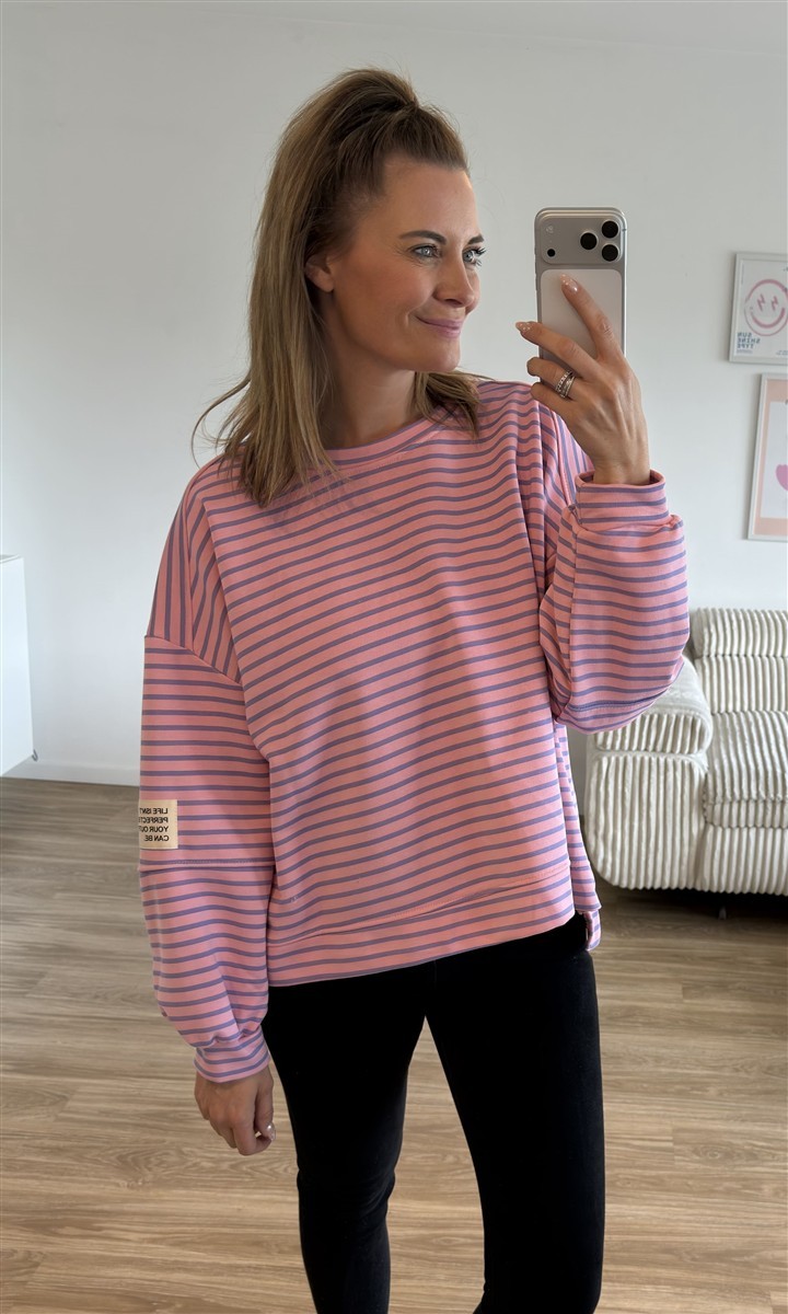 Streifen Sweater lila