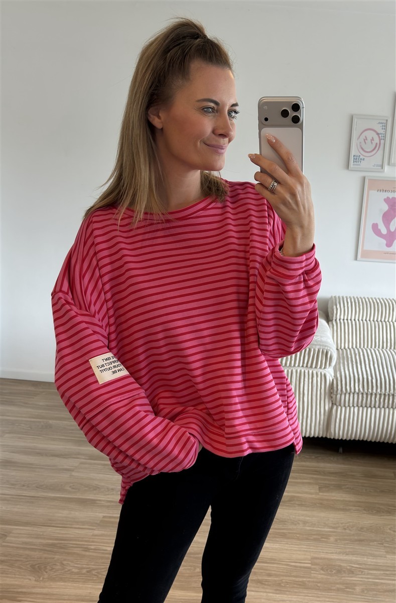 Streifen Sweater pink