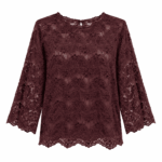 Spitzenshirt bordeaux