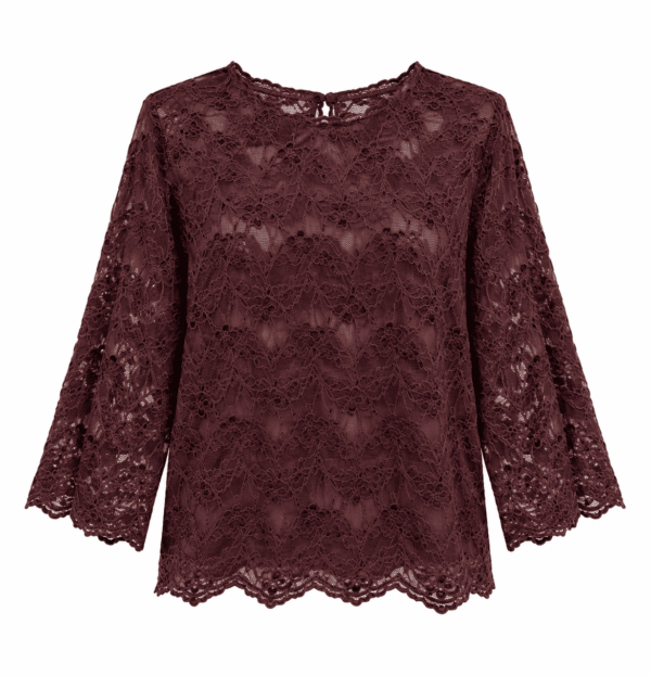 Spitzenshirt bordeaux