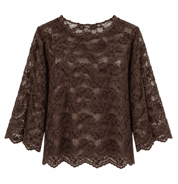 Spitzenshirt braun