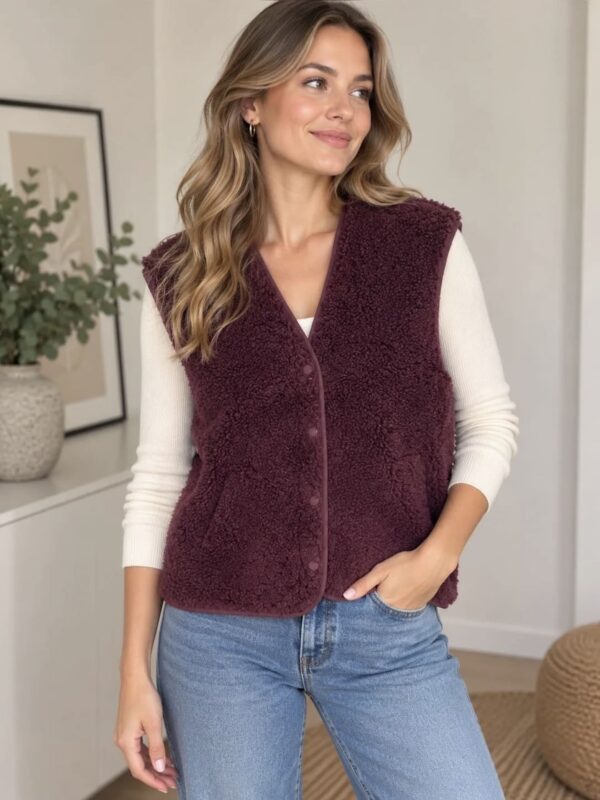 Teddyweste bordeaux 2