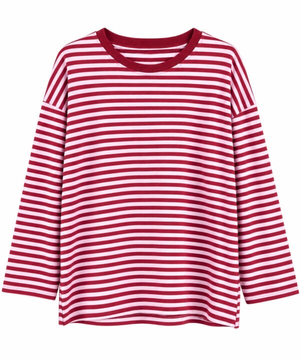 Curvey Streifenshirt bordeaux