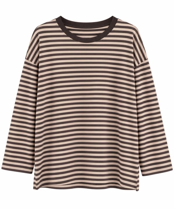Curvey Streifenshirt braun