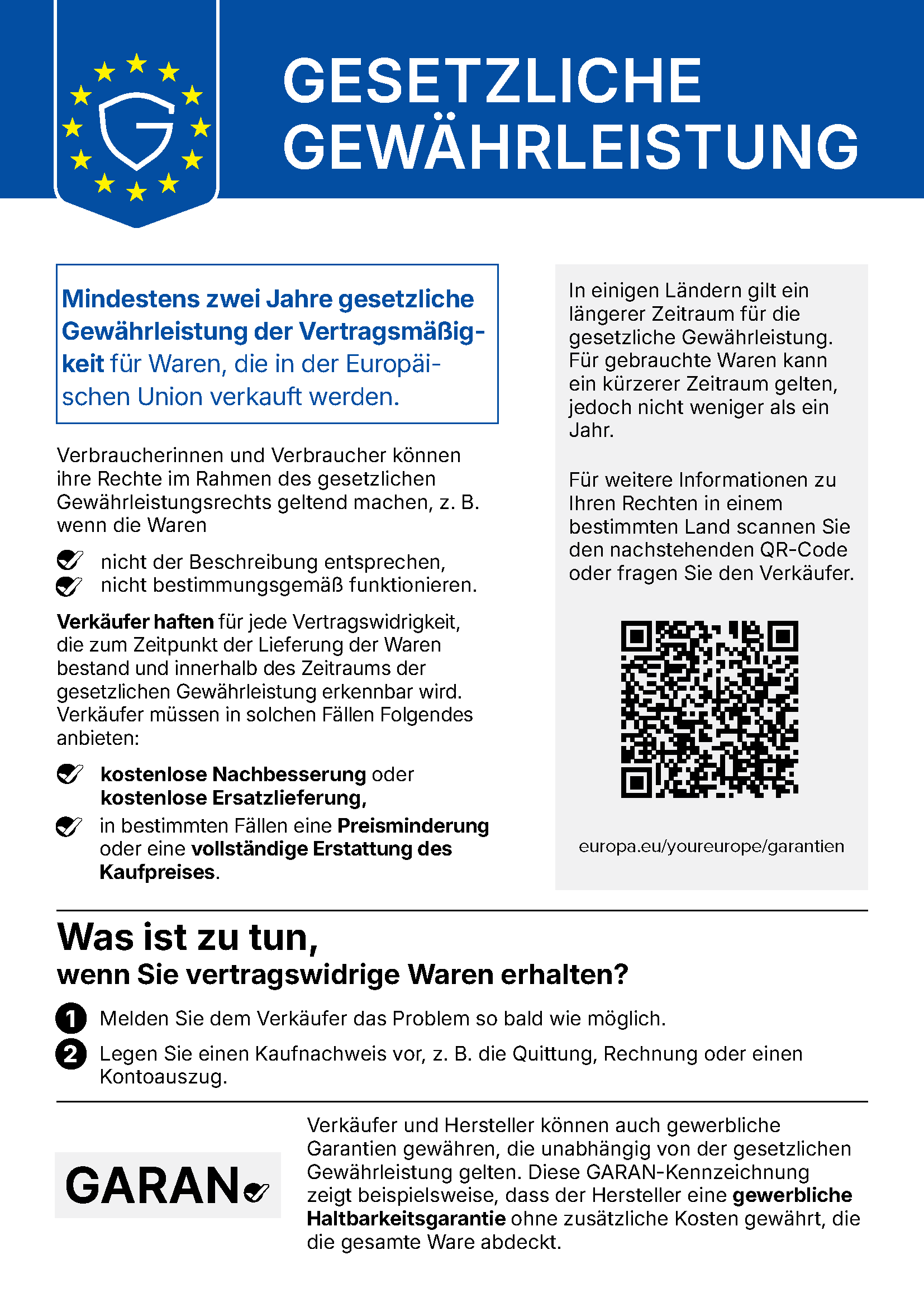 Gewährleistungslabel